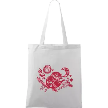 Nákupní taška Folklor - liška spící - Taška bavlněná - 42 x 38 cm ( Bílá )