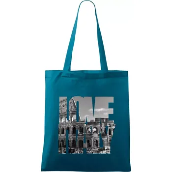 Love italy - colosseum - Taška bavlněná - 42 x 38 cm ( Petrolejová )