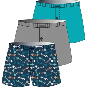 Pánská móda Trenýrky Cornette classic 945/08 pack Barva: Tyrkysová, Velikost: XL