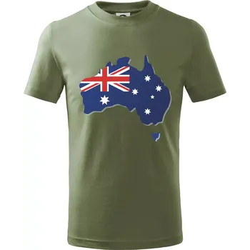 Austrálie - vlajka mapa - Tričko dětské bavlněné - 146 cm/10 let ( Khaki )