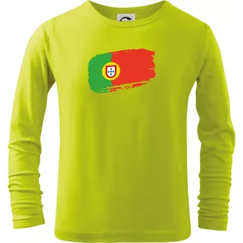 Portugalsko vlajka - Triko dětské Long Sleeve - 122 cm/6 let ( Limetková )
