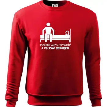 Vstávám jako elektrikář s velkým odporem - Mikina Essential dětská - 158 cm/12 let ( Červená )