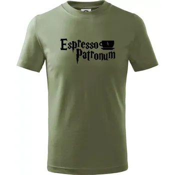 Harry - Espresso Patronum - Tričko dětské bavlněné - 146 cm/10 let ( Khaki )