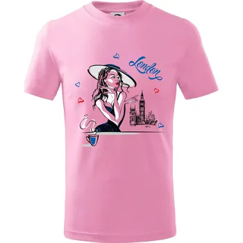 Fashion model London - Tričko dětské bavlněné - 122 cm/6 let ( Růžová )
