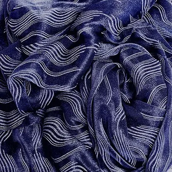 Šála Dámská lehká šálka - potisk vlnka modrá