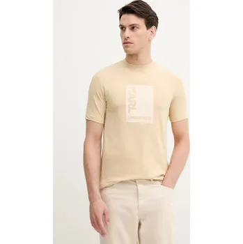 Pánské tričko Tričko Karl Lagerfeld 553235.755038 béžová 12X, vel. XXL