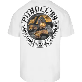 PitBull West Coast - pánské triko DRIVING bílé velikost: L