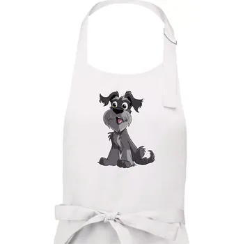 Kuchyňská zástěra Knírač kreslený sedící - Pánská zástěra na vaření - Univerzální velikost ( Bílá )