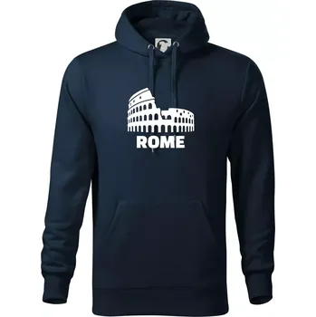 Pánská mikina Italy Koloseum Rome - Mikina pánská Cape s kapucí - 5XL ( Námořní modrá (téměř černá) )
