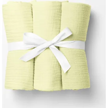 Přebalování Mušelínová plena/dečka Nature MSN-071 Světlá vanilkově žlutá - ZVÝHODNĚNÁ SADA 3 KS 100x100 cm - Sada 3 ks