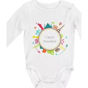 Kojenecký body Czech Travelers barevný - Body kojenecké s dlouhým rukávem - Dlouhý r. do 3 měs ( Bílá )