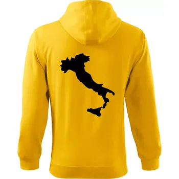 Pánská mikina Itálie obrys - Mikina s kapucí na zip trendy zipper - S ( Žlutá )