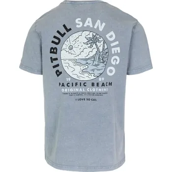 PitBull West Coast - pánské triko PLANET SURF washed světle modré velikost: L
