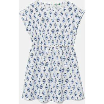 Dámské šaty Dětské bavlněné šaty United Colors of Benetton modrá barva, midi, 4MMDCV03F 4MMDCV03F.G.Seasonal 55X, vel. 130