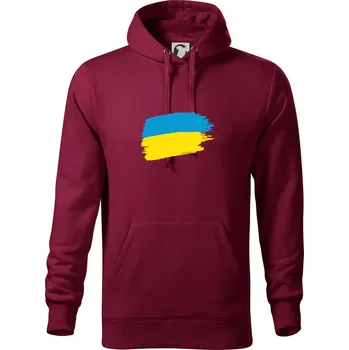 Pánská mikina Ukrajina vlajka - Mikina pánská Cape s kapucí - 5XL ( Garnet )