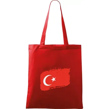 Nákupní taška Turecko vlajka - Taška bavlněná - 42 x 38 cm ( Červená )