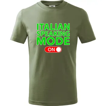 Chlapecké tričko Italian speaking mode - ON - Tričko dětské bavlněné - 134 cm/8 let ( Khaki )