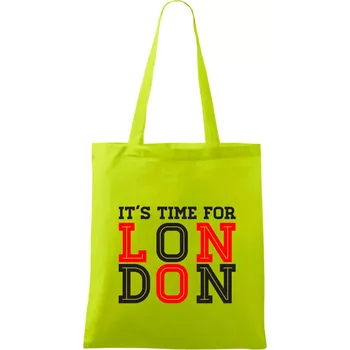 Its time for LONDON - Taška bavlněná - 42 x 38 cm ( Limetková )