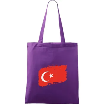 Turecko vlajka - Taška bavlněná - 42 x 38 cm ( Fialová )