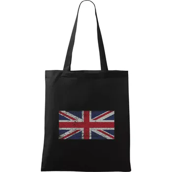 Britská vlajka tečkovaná - Taška bavlněná - 42 x 38 cm ( Černá )