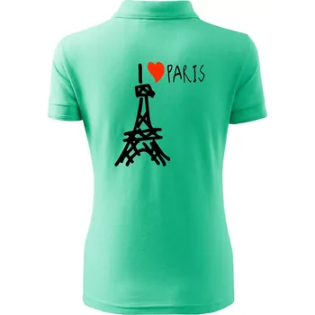 I love Paris - Polokošile dámská Pique Polo - S ( Mátová )