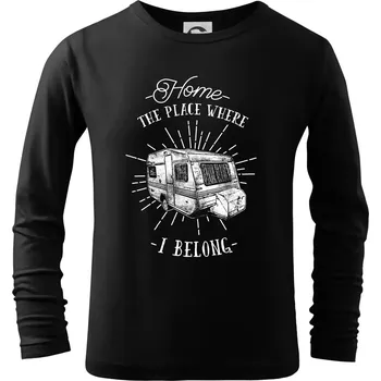 Chlapecké tričko Home The Place Where I Belong - Triko dětské Long Sleeve - 122 cm/6 let ( Černá )