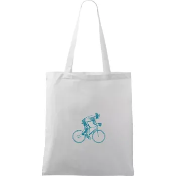 Cyklista silničkář - Taška bavlněná - 42 x 38 cm ( Bílá )
