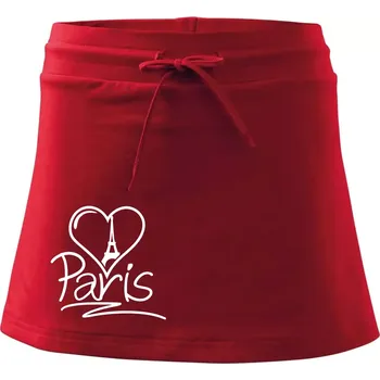 Dámská sukně Srdce Paris - Sportovní sukně - two in one - S ( Červená )