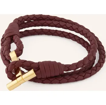 Módní doplněk Tom Ford Pánský Kožený Náramek, tmavě červená, one size