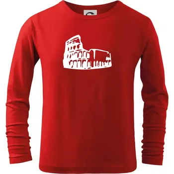Chlapecké tričko Itálie Koloseum - Triko dětské Long Sleeve - 122 cm/6 let ( Červená )