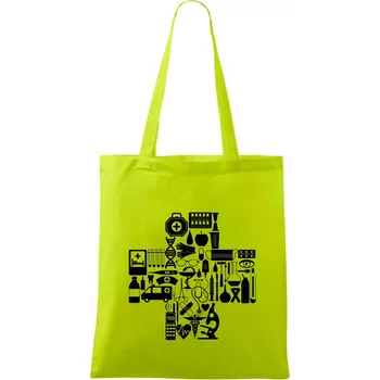 Zdravotní kříž věci - Taška bavlněná - 42 x 38 cm ( Limetková )