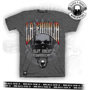 Pánské triko Mafia & Crime La Familia Boys grey velikost: L