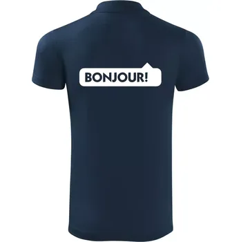 Pánská košile Nápis Bonjour - Polokošile Victory sportovní (dresovina) - XL ( Námořní modrá (velmi tmavá - téměř černá) )