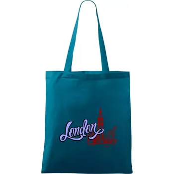 London Lettering - Taška bavlněná - 42 x 38 cm ( Petrolejová )