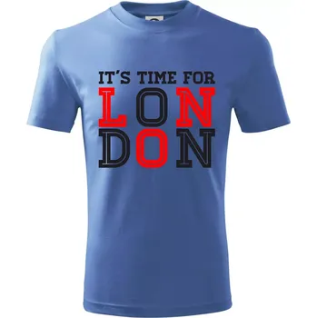 Chlapecké tričko Its time for LONDON - Tričko dětské bavlněné - 134 cm/8 let ( Azurově modrá )