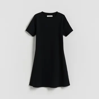 Dětská móda Reserved - Žerzejové šaty - černý - 237FW-99X - 237FW-99X-U14