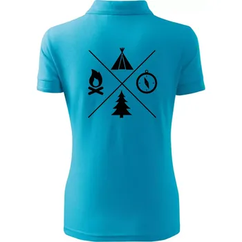 Kempování čtyřka - Polokošile dámská Pique Polo - XS ( Světlý tyrkys )