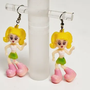 Náušnice Visací náušnice s postavičkou - žluté