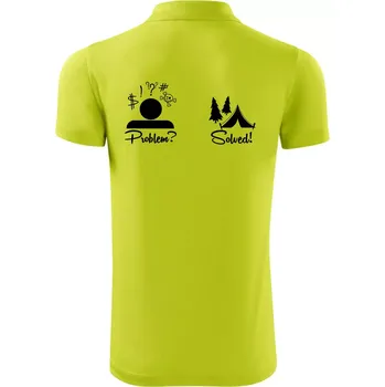 Pánská košile Problem? Solved! - Kempování - Polokošile Victory sportovní (dresovina) - XL ( Limetková )