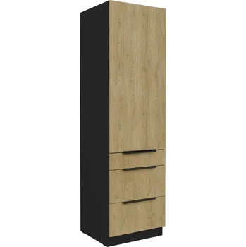 Kuchyňská skříňka Stolarz Lempert Potravinová skříň CREMONA 60 DKS-210 3S1F PREMIUM BOX Barva korpusu skříněk: černá BL