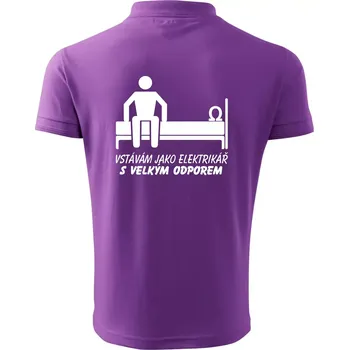 Pánská košile Vstávám jako elektrikář s velkým odporem - Polokošile pánská Pique Polo 203 - 4XL ( Fialová )