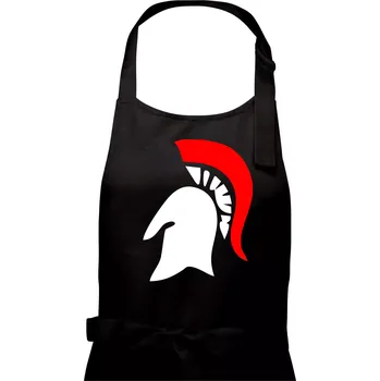 Kuchyňská zástěra Řím Sparta helma - Pánská zástěra na vaření - Univerzální velikost ( Černá )