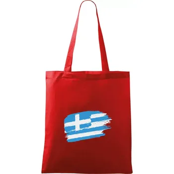 Nákupní taška Řecko vlajka - Taška bavlněná - 42 x 38 cm ( Červená )