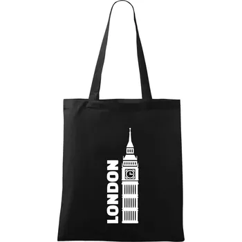 Nákupní taška London věž - Taška bavlněná - 42 x 38 cm ( Černá )