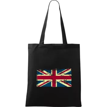 Nákupní taška Britská vlajka stará - Taška bavlněná - 42 x 38 cm ( Černá )
