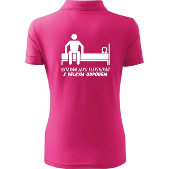 Vstávám jako elektrikář s velkým odporem - Polokošile dámská Pique Polo - XS ( Purpurová )