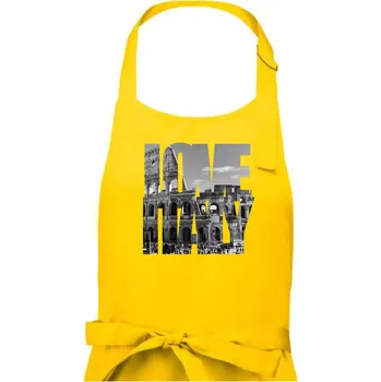 Kuchyňská zástěra Love italy - colosseum - Pánská zástěra na vaření - Univerzální velikost ( Žlutá )