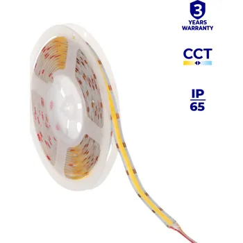 LED páska Kanlux CCT-COB-IP65 24V-14W/m (WW+CW) LED pásek voděodolný IP65 DualWhite Světelný pruh Ra90 38438