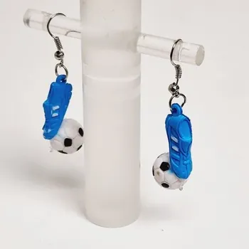 Náušnice Veselé visací náušnice - kopačky modré