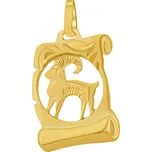 Zlatý přívěsek znamení zvěrokruhu Kozoroh - pergamen SILVEGOB102630GY01